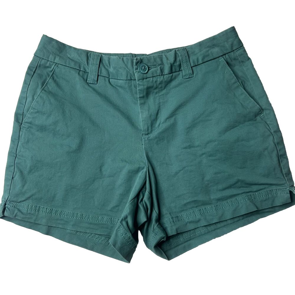 Magellan 2 Women’s Chino Shorts Pockets Low Rise Teal Green Summer Hiking *1snag